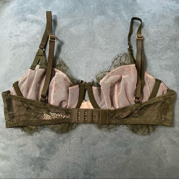 NWT Victoria’s Secret Very Sexy Unlined Demi Bra Olive Green Lace Sz 34C - Picture 3 of 7